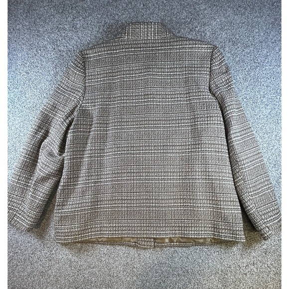 Women Alfred Dunner Blazer Size 18 Gold Beige Tweed - Picture 7 of 7